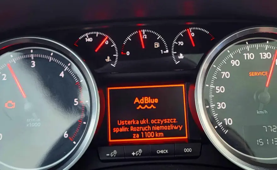 Peugeot 508 FAP - gdzie jest zbiornik? Nie pomyl z AdBlue!