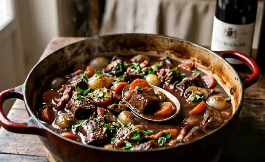 Bœuf bourguignon fondant avec la méthode de Papilles et Pupilles