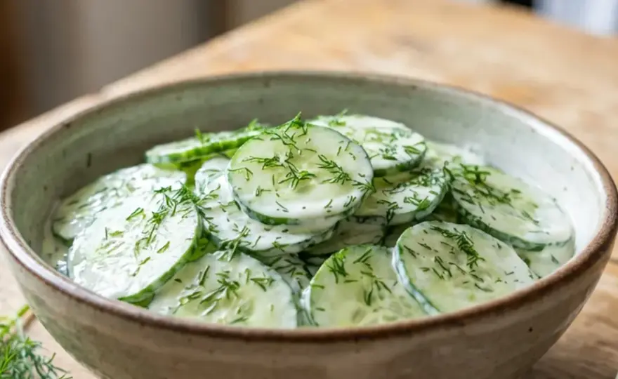Gurkensalat mit Schmand - So wird er cremig & knackig