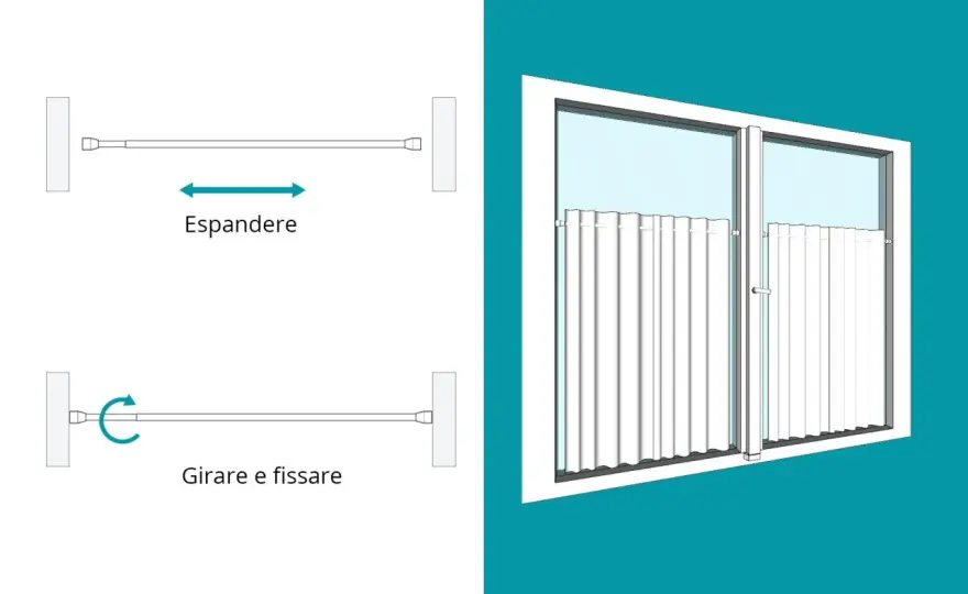 Montare le tende senza errori - misure, bastone e cartongesso