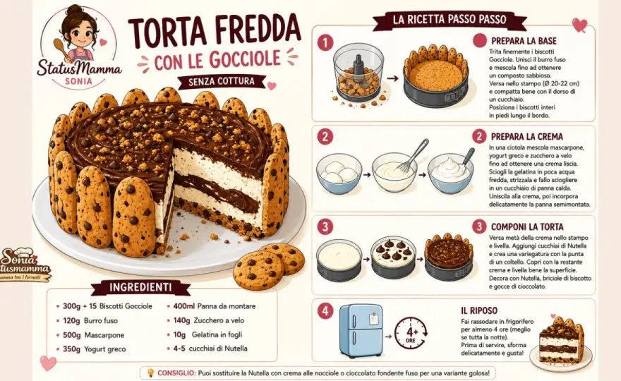 Torta fredda con Gocciole e mascarpone, senza forno