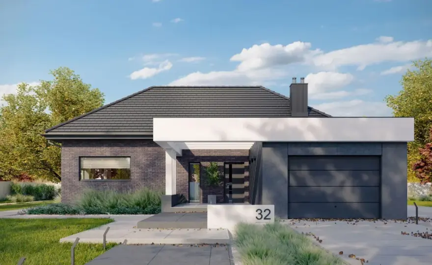 HomeKONCEPT 32 - Czy ten parterowy dom z garażem jest dla Ciebie?