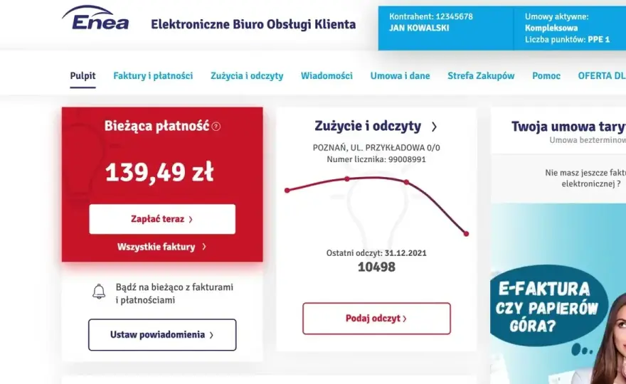 Jak sprawdzić zużycie prądu w Enei Osobisty licznik klienta