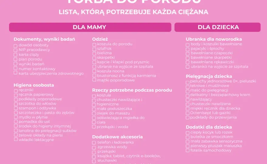 Co spakować do szpitala na poród? Lista przekąsek i napojów