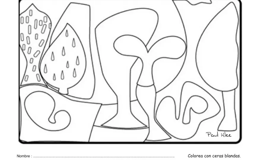 Paul Klee para colorear niños - Transforma la ficha en arte