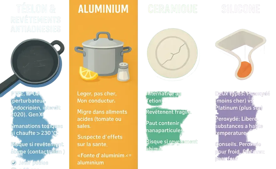 Ustensiles de cuisine sains - Guide comparatif complet