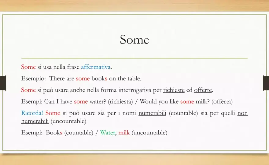 Some in inglese - significato, usi e differenza con any
