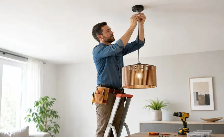 Montaggio lampadario a sospensione - Guida senza errori