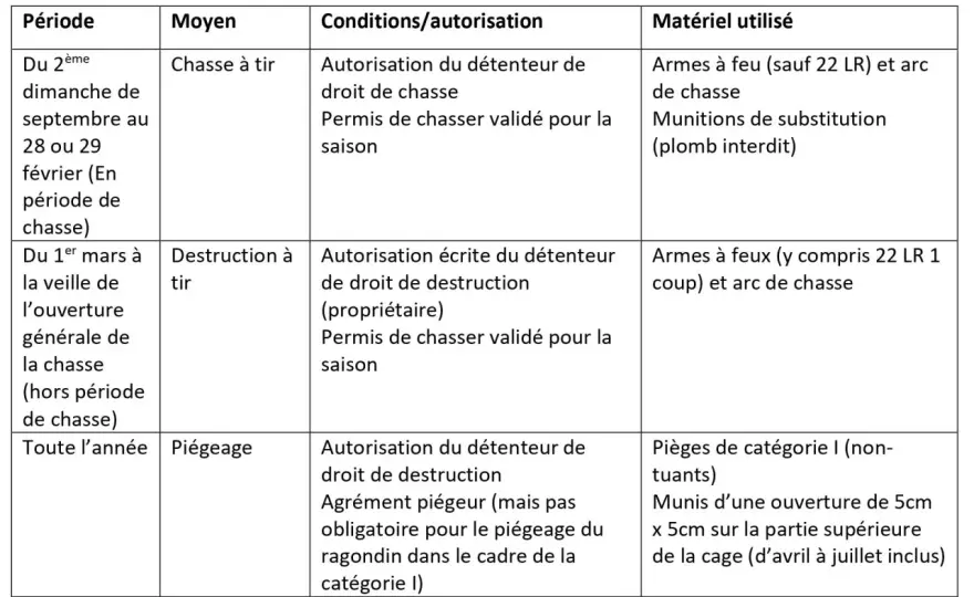 Ragondin et carabine 20J - Ce que la loi autorise vraiment