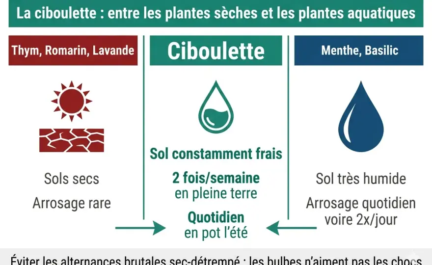 Comment arroser la ciboulette selon la saison et le sol ?