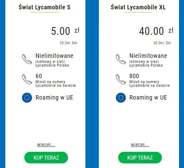 Porównanie i najlepsze oferty pakietów internetowych w Lycamobile