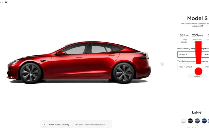 Ile kosztuje Tesla Model S? Cena, TCO, leasing pełna analiza