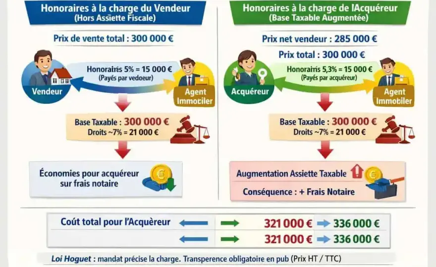 Honoraires d'agence immobilière - calcul, mandat et commission