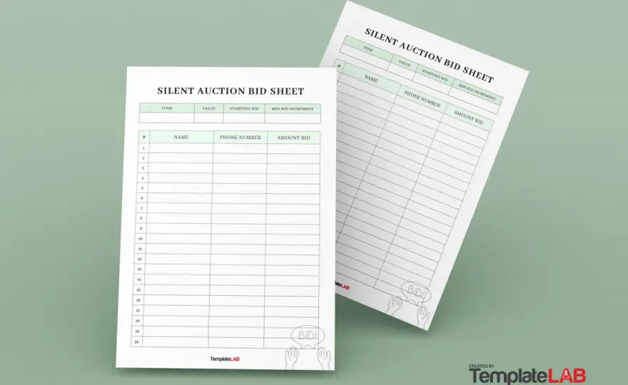 Silent Auction Bid Sheets - Design for More Bids