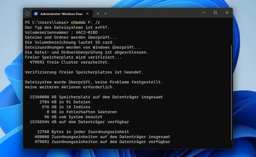 SD-Karte reparieren - CHKDSK, Formatieren & Dateisystem