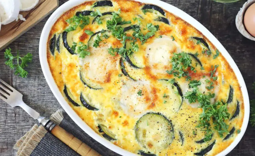 Clafoutis de courgettes moelleux - proportions et astuces