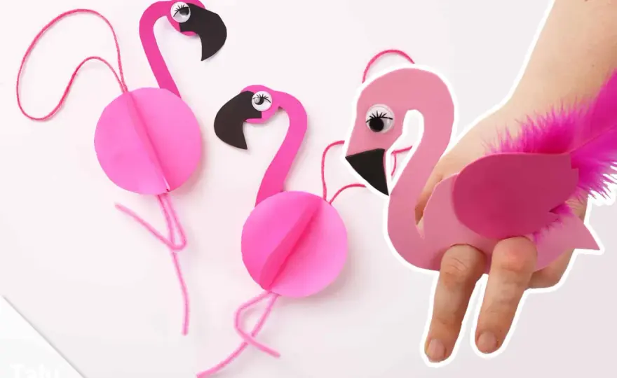Flamingo basteln - einfache Ideen für Kinder und Deko