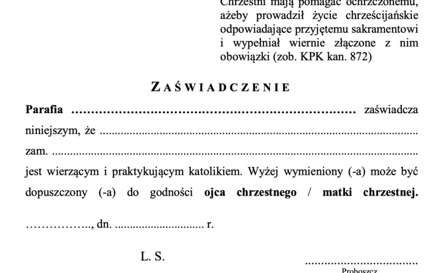 Zaświadczenie do chrztu - Czy zawsze trzeba płacić?