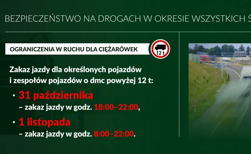 Czy 1 listopada jest zakaz dla ciężarówek? Sprawdź zasady i kary
