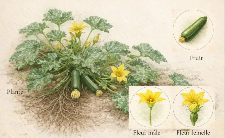 Fleur mâle de courgette - comment la reconnaître et polliniser ?