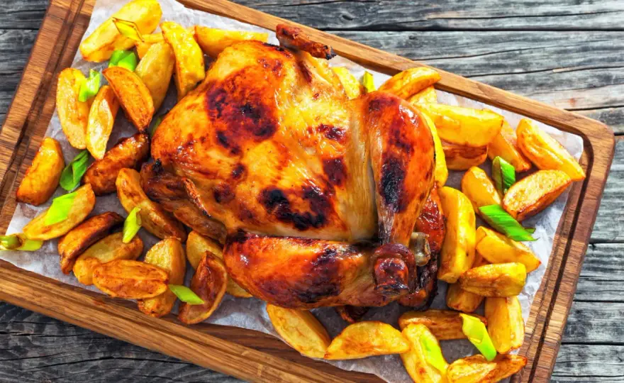 Poulet rôti vertical - Le secret d'une peau croustillante