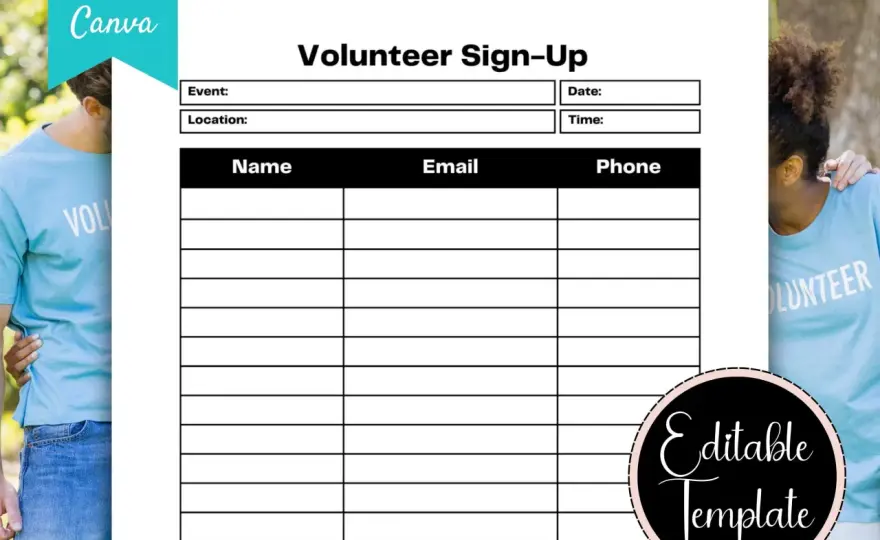 Volunteer Sign-Up Sheet Template - Get More Sign-Ups Now