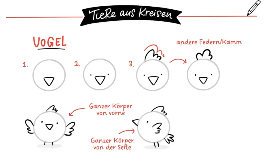 Tiere einfach zeichnen: Schnelle Schritt-für-Schritt-Anleitungen