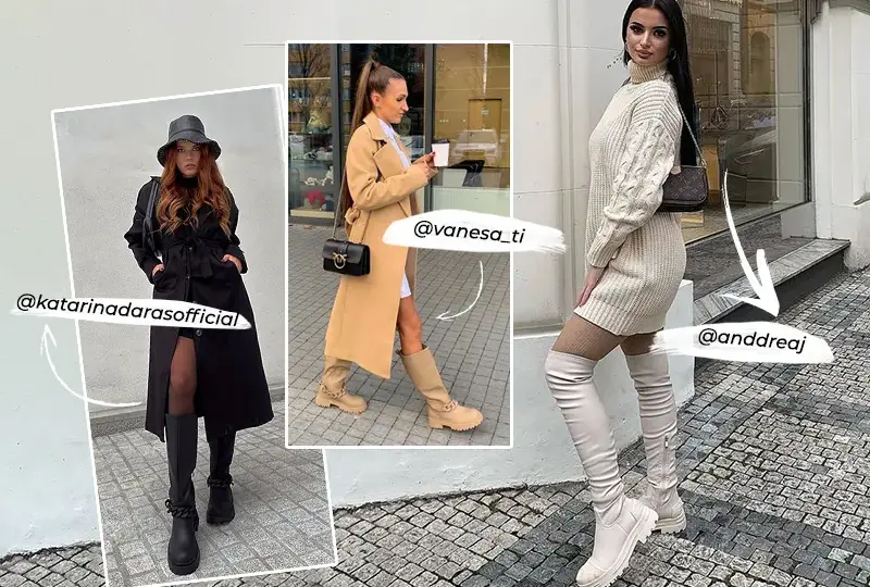 Stylizacje z botkami na grubej podeszwie, które zachwycą każdego