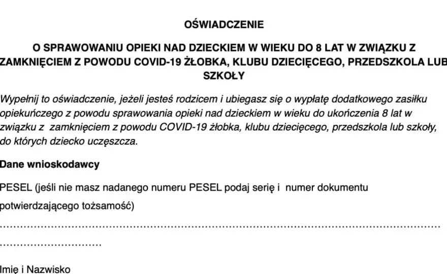 Zasiłek opiekuńczy na dziecko - Ile dni i do kiedy?