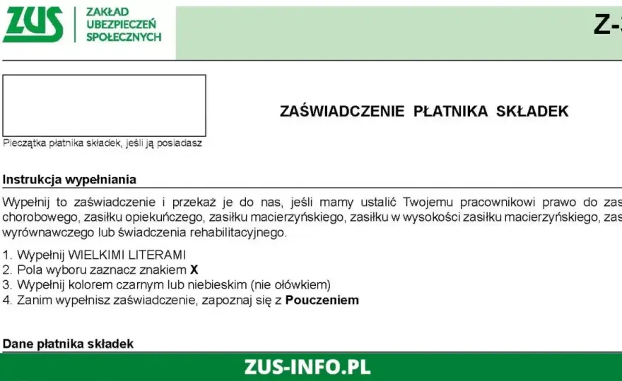 Formularz Z-3 ZUS - Jak wypełnić, by dostać zasiłek na czas?