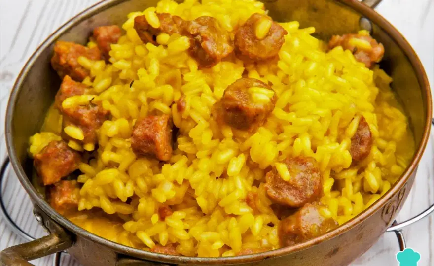Arroz a la milanesa cremoso y dorado, paso a paso