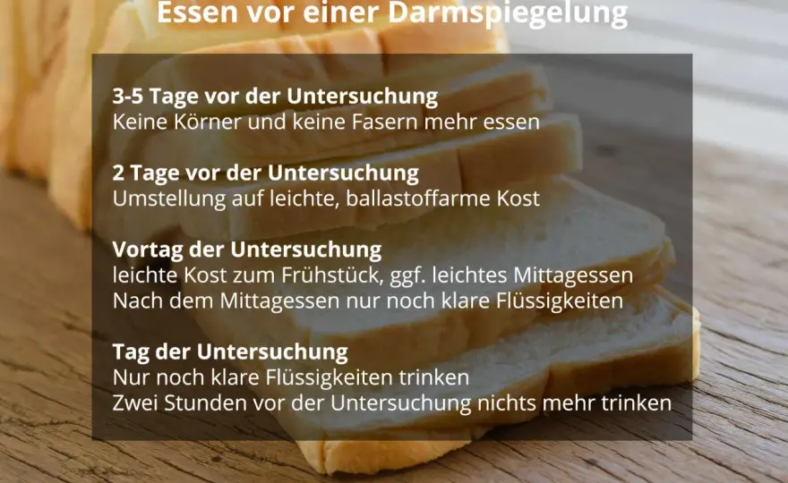 Ernährung vor der Darmspiegelung - was Sie wirklich essen dürfen