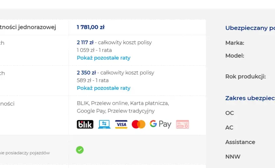 Na ile rat można rozłożyć ubezpieczenie samochodu bez dodatkowych kosztów?