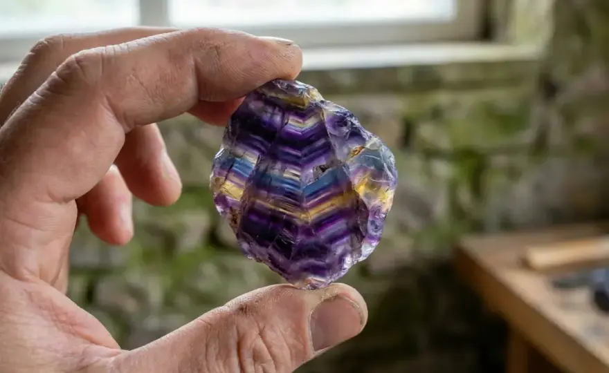 Derbyshire-Fluorit - Woran du echten Blue John sicher erkennst