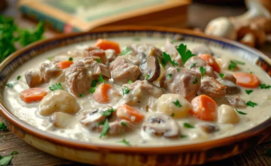 Blanquette de veau réussie, cuisson douce et sauce légère