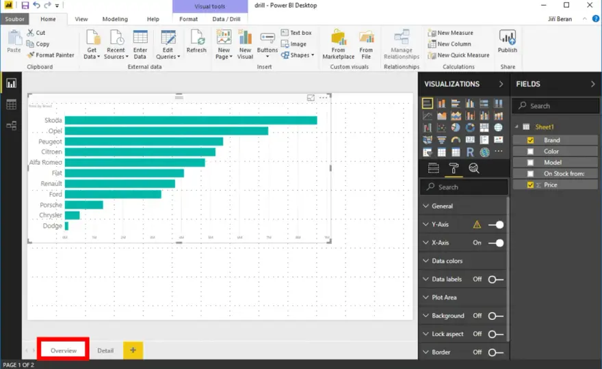 Drillthrough in Power BI e DAX - guida alla pagina di dettaglio