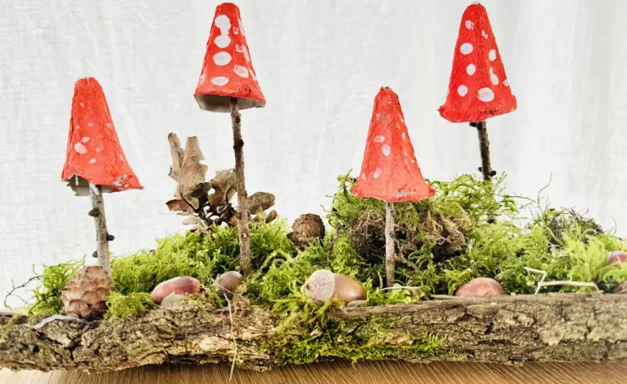 Pilze basteln mit Kindern - Einfache Ideen für Herbstdeko