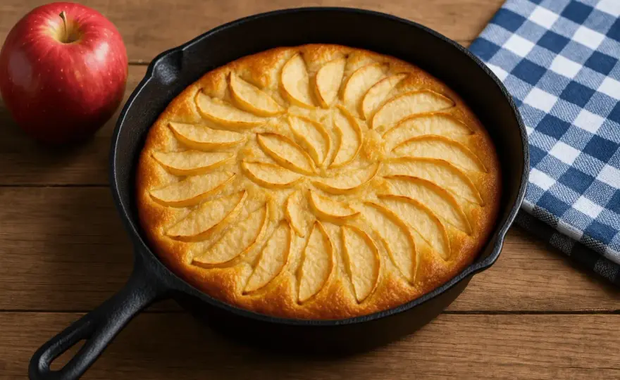 Gâteau aux pommes à la poêle - Moelleux et léger sans four