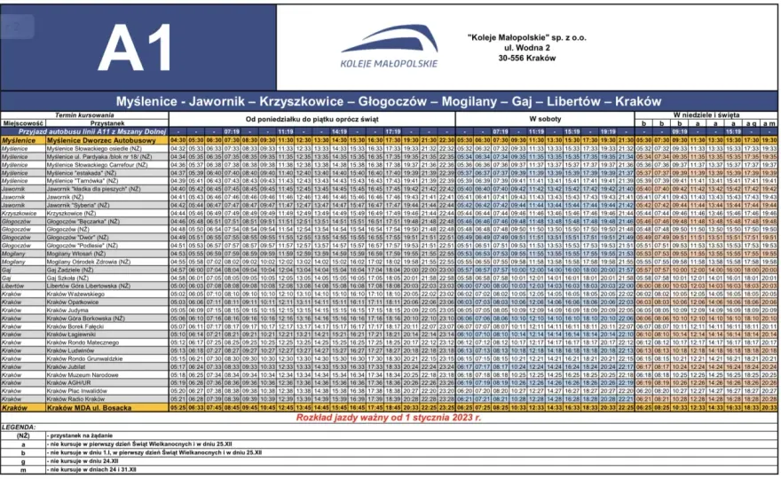 Autobus Kraków - Myślenice: Rozkład, Ceny, Przewoźnicy