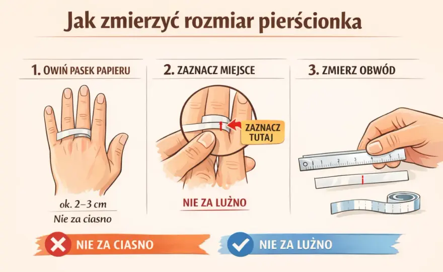 Jak sprawdzić rozmiar pierścionka? Uniknij pomyłek!