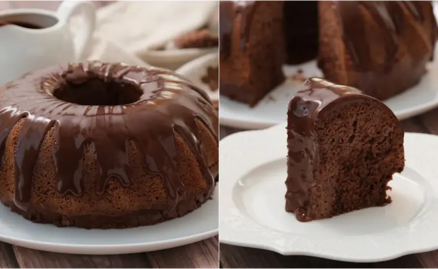 Ciambellone al cioccolato soffice, alto e facile da fare