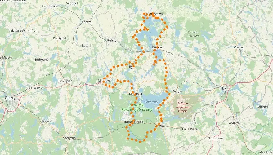 Najlepsze trasy rowerowe Mikołajki z mapą i opisami tras