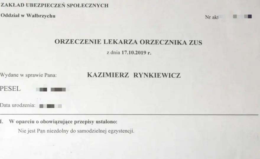 Orzeczenie o niezdolności do samodzielnej egzystencji: świadczenia i ulgi