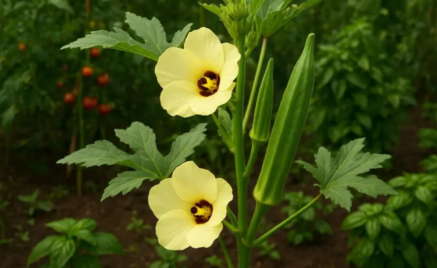 Okra nell’orto, dalla semina alla raccolta dei baccelli teneri