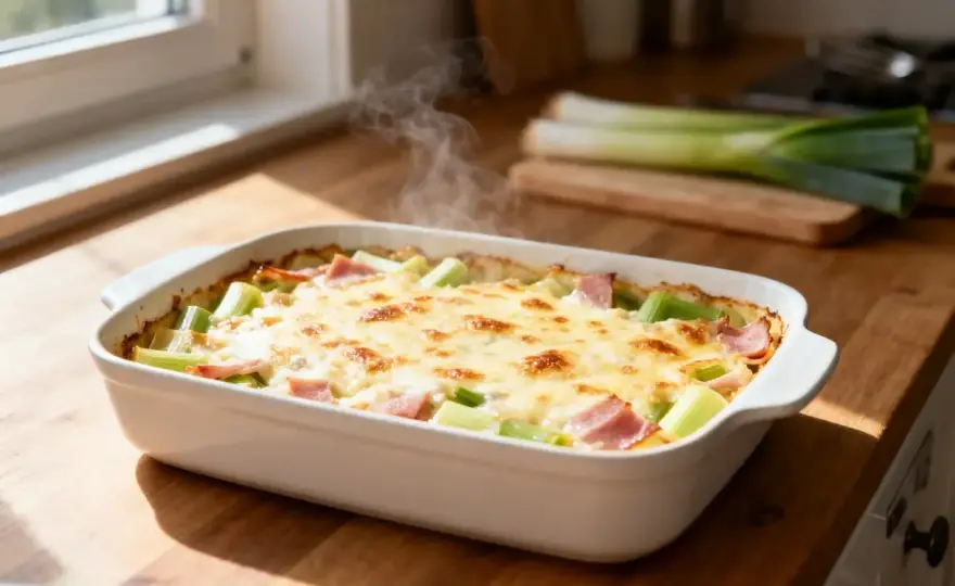 Poireaux au jambon - Le secret d'un gratin léger et savoureux