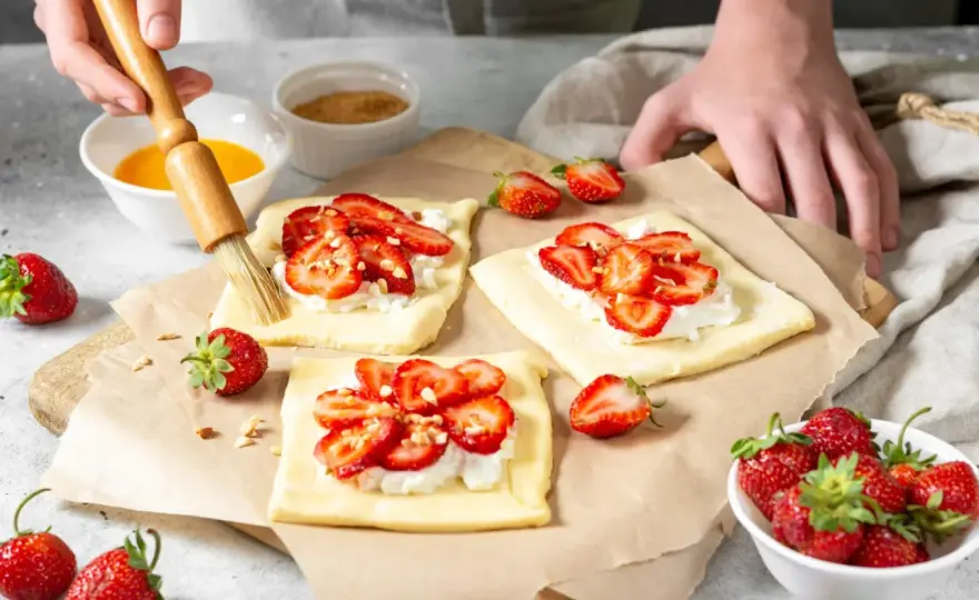 Ciasto francuskie z truskawkami - by spód nie rozmókł!