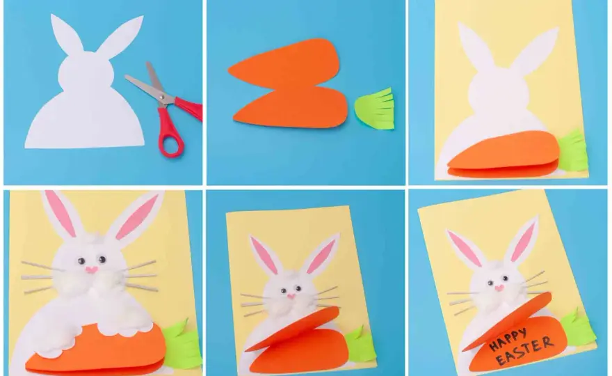 Biglietti di Pasqua fai da te con i bambini - 4 idee facili