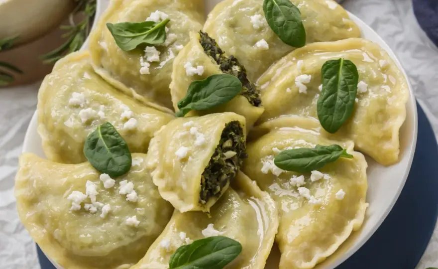 Pierogi ze szpinakiem i fetą Ani Gotuje przepis krok po kroku