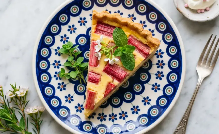 Tarta rabarbarowa - prosty sposób na kruchy spód i soczyste wnętrze