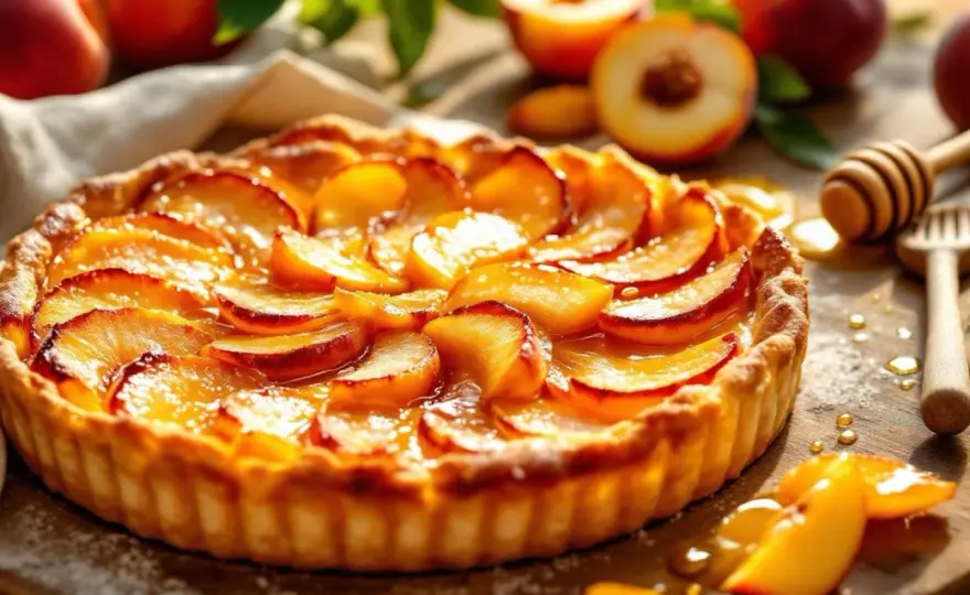 Tarte aux pêches croustillante - Le secret d'un fond parfait